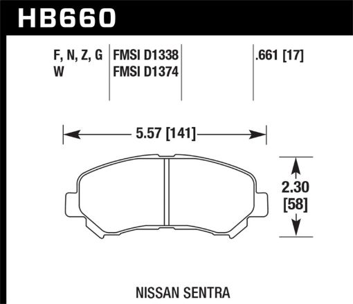 Bild på Hawk 09 - 10 Nissan Maxima 08 - 10 Rogue 07 - 09 Sentra SE - R 10 Sentra SE - R MT DTC - 60 Motorsports